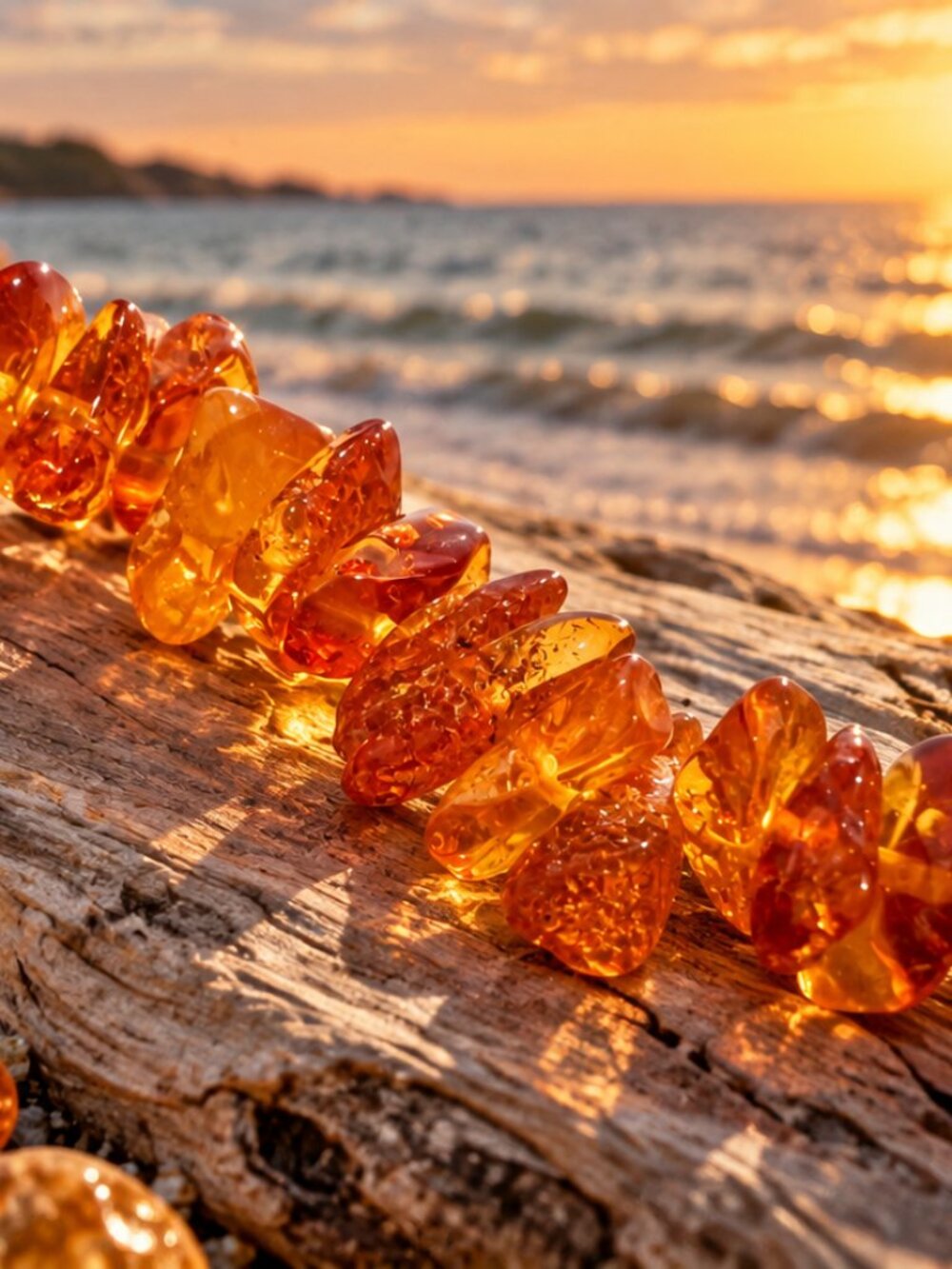 Vintage Baltic Amber Gemstone Chip Strand Necklace - Screw Clasp